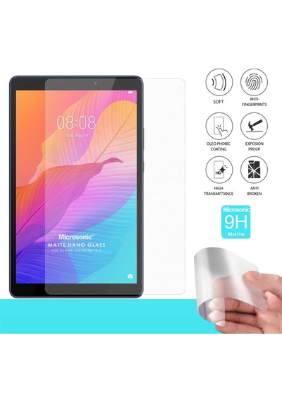 Microsonic Huawei Uyumlu MatePad T8 8`` Matte Nano Glass Cam Ekran Koruyucu