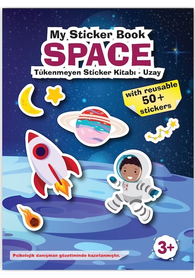My Sticker Book '' Uzay-dinozorlar'' , 2li Set Tükenmeyen Sticker Kitabı