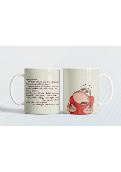Kuru Bir Doğum Günü Kutlamasıyla Yetineceksin Hediye Kupa Love Bug-t Bej