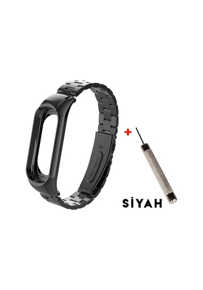 Xiaomi Mi Band 3 Aklıllı Saat 3 Bakla Çelik Kayış Kordon- 5775