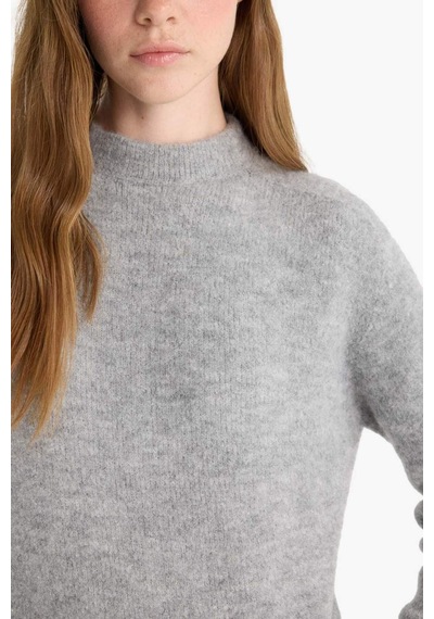 Defacto Regular Fit Yarım Balıkçı Yaka Kazak F4768ax25wngr515 Gri