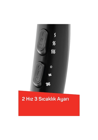 Arzum AR5011 İmaj Saç Kurutma Makinesi, 2 Hız 3 Isı Ayarlı, Difüzör Başlıklı, 2200W, Siyah