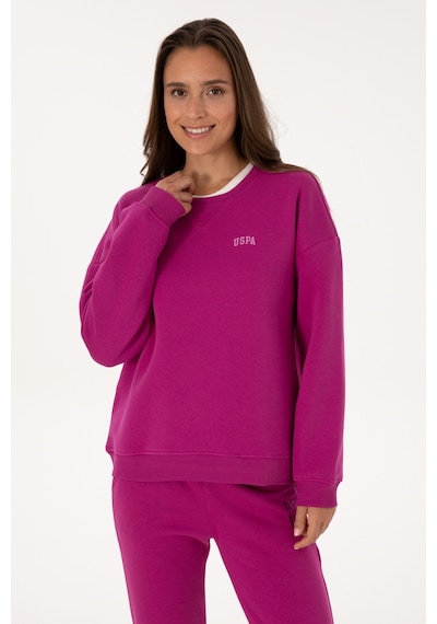 U.S. Polo Assn. Kadın Fuşya Şardonlu Bisiklet Yaka Basic Sweatshırt 50313586-VR023