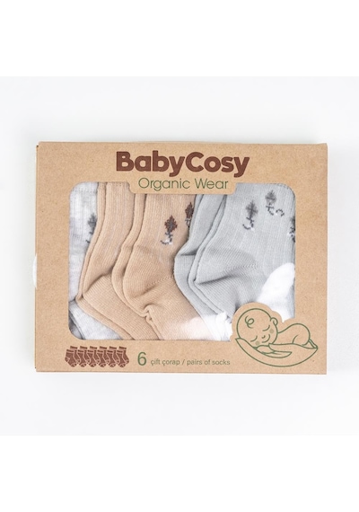 Babycosy Organic Wear Csyc1010 Bebek 6'lı Çorap %100 Organik Pamuk Bebek - Yenidoğan - Csyc1010 Karışık Babycosy Organic Wear Csyc1010 Bebek 6'lı Çorap %100 Organik Pamuk Bebek - Yenidoğan - Csyc1010 Karışık
