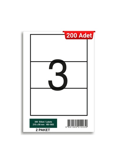 Herboy Hb-1003 210 X 99 Mm A4 Laser Etiket 200 Adet