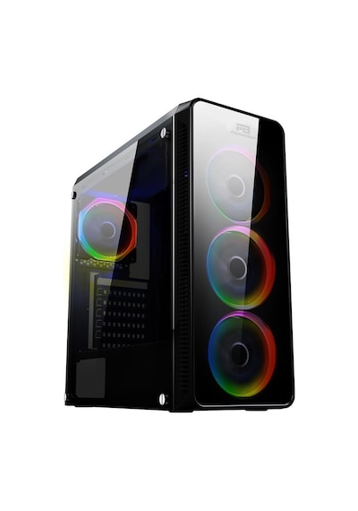 Powerboost VK-G3904S USB 3.0 Full Siyah Arcylic Halo Rainbow RGB Fan Kasa (PSU Yok)
