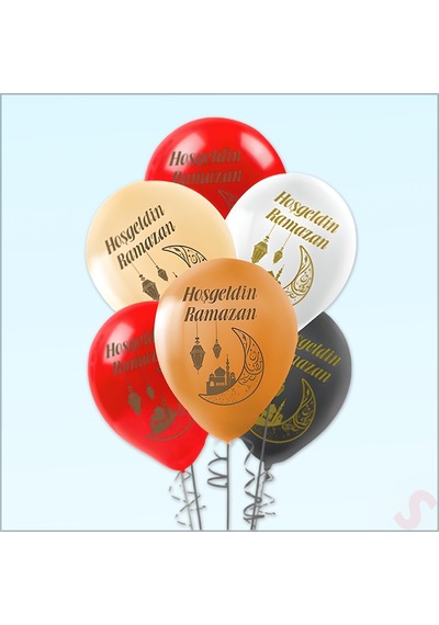 Hoşgeldin Ramazan Pastel Balon, 30cm X 8 Adet
