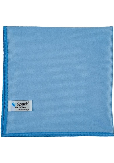 9 Adet Spark Kristal Mikrofiber Cam Silme Bezi Ve Genel Temizlik & Kurulama Bezi 40x40 Cm. Mavi