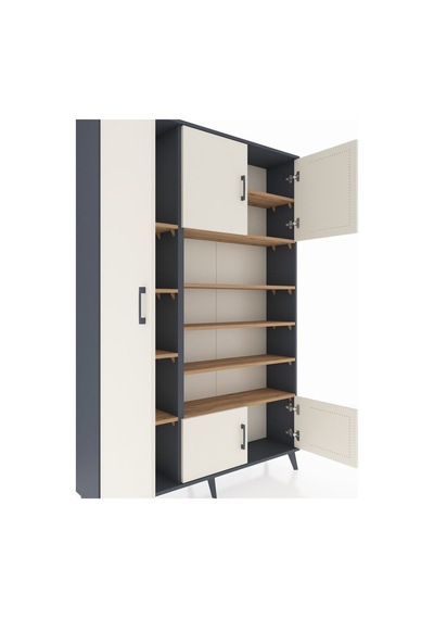 Arges Dolap 10 Raflı 5 Kapaklı 132x30x195 Antrasit-aytaşı/çam Antrasit Arges Dolap 10 Raflı 5 Kapaklı 132x30x195 Antrasit-aytaşı/çam Antrasit