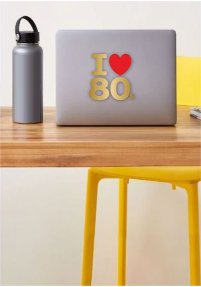 I Love 80's Sticker - Araba Oto Motosiklet Karavan Sticker - 00043 15x14 Cm