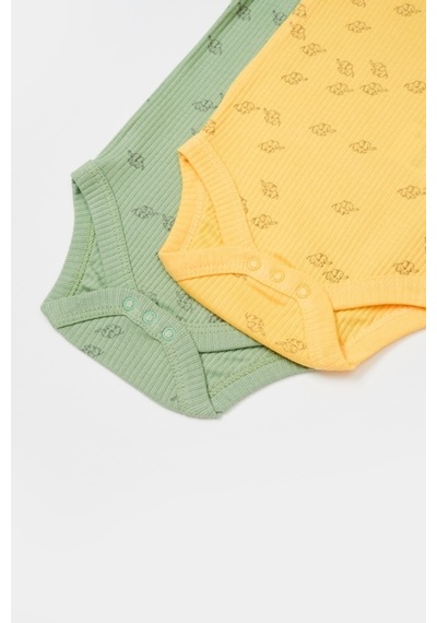 BabyCosy Organik Modal Fil Baskılı 2 Li Uzun Kollu Badi Csym11316 001