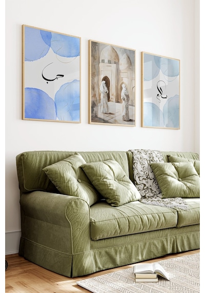 Hat Sanatı Ve Doğu Esintili 3 Lü Mdf Çerçeveli Tablo Crv1219 23 X 32