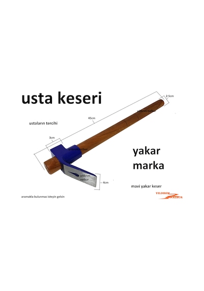 Yakar Usta Keseri Mavi Saplı Keser Kalıpçı Keseri Yakar Marka