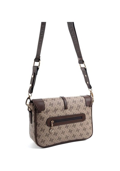 Silver Polo Sp1182 Kadın Çapraz Çanta Monogram Koyubej-kahve