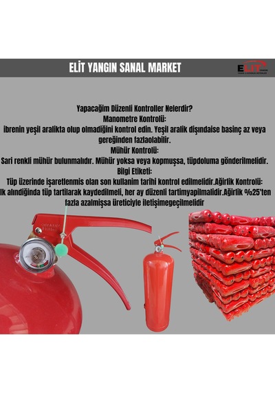 Yangın Söndürme Tüpü Ruhsata Uygun 6 Kg Kkt Kimyevi Tozlu Söndürücü