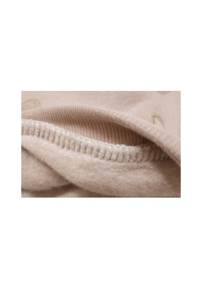 Uğur Bebe Camel Renk İşlemeli Bebek Takımı Kalın İçi Şardonlu Omuzdan Çıtçıtlı Camel Camel