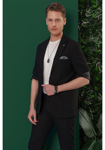 Efor C 639 Slim Fit Siyah Spor Ceket Siyah
