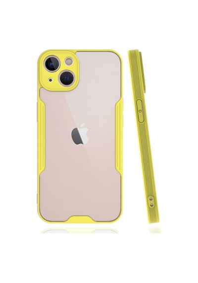 Apple iPhone  Uyumlu,  14 Plus Kılıf Platin Silikon - Sarı