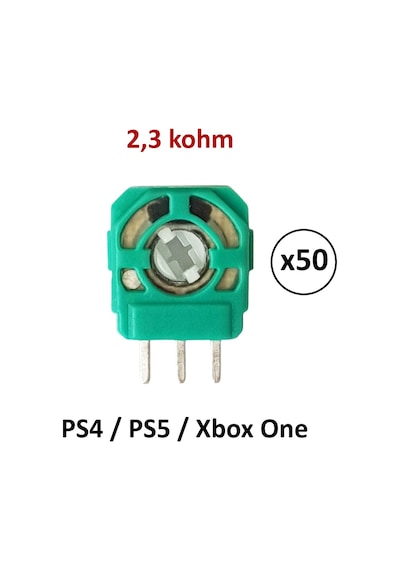 50 Adet 2.3k Ps4 Ps5 Xbox One Mikro Direnç Potans Micro Switch Yeşil Renkli