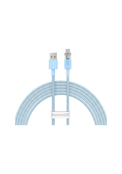 Explorer Serisi Hızlı Şarj Kablosu Akıllı Sıcaklık Kontrolü Usb To Type-c 100w, 2m, Mavi