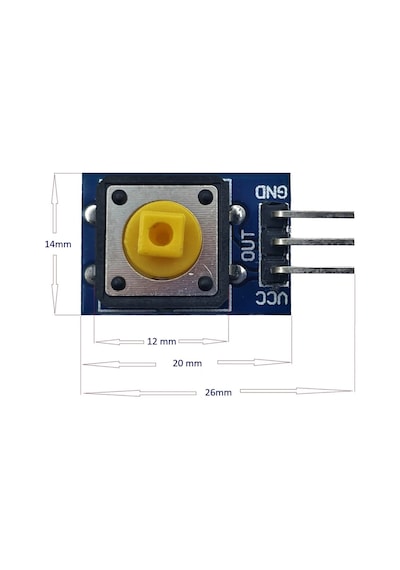 12x12mm Push Buton Switch Modül Mavi Kapak 1 Adet