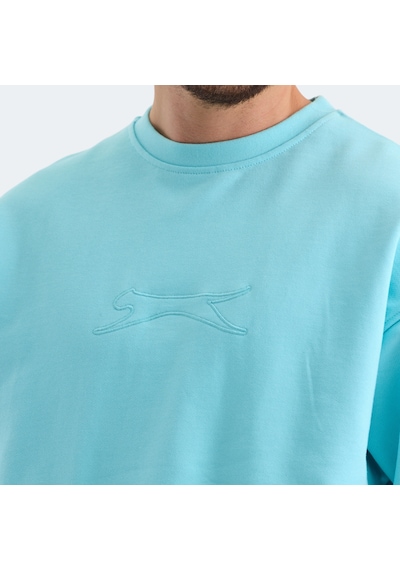 Slazenger VADIK Oversize Erkek  Turkuaz Sweatshirt