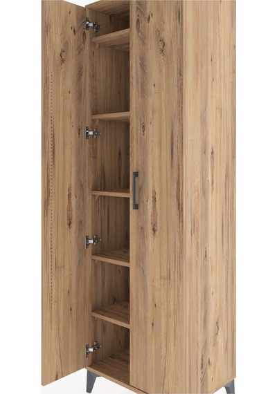 Hyperion Dolap 5 Raflı 2 Kapaklı 60x44x195 Çam-çam Atlas Çam
