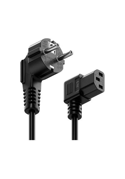 C13 Power Güç Kablosu 90° Derece L Uç Sağ Açılı - 1.8 mt