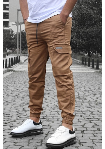 Madmext Kahverengi Kargo Cep Jogger Pantolon 5437