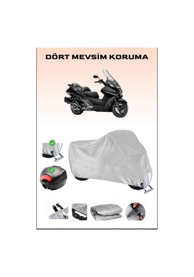 Honda Fjs 400 Silverwing İçin Arka Çanta Ve Kilit Uyumlu Gri Motosiklet Branda, Güvenli
