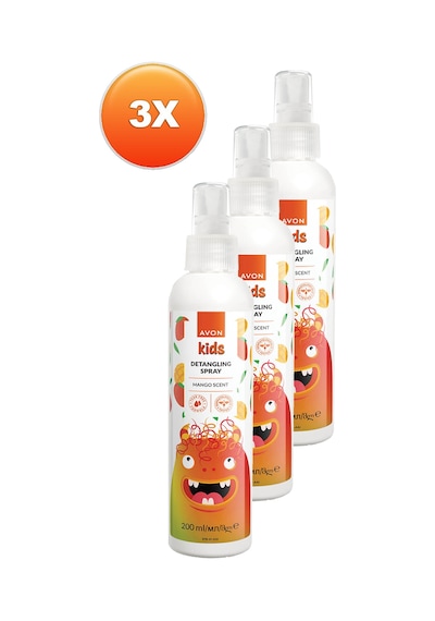 Avon Kids Çocuklar İçin Mango Kokulu Saç Açıcı Sprey 3 x 200 ML