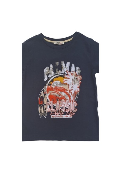 Çikoby Erkek Çocuk Pamuklu Yarım Kol Baskılı Tshirt-12849-lacivert Lacivert