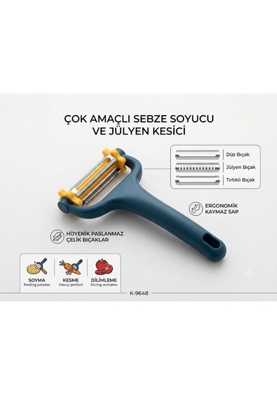 Bella House Sebze Ve Meyve Soyacağı, Paslanmaz Çelik Bıçaklı, Ergonomik, Patates, Havuç Ve Salatalık İçin, Mode Diğer