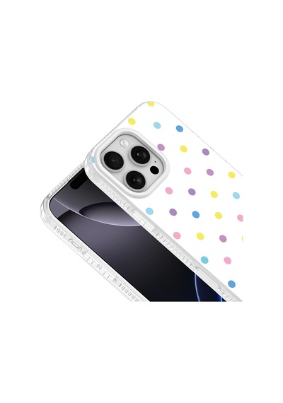 Maks Technology Apple iPhone Uyumlu 16 Pro Kılıf Airbag Tasarımlı Mkst Potik Sert Pc Kapak - Beyaz