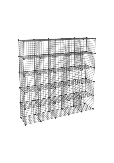 Tr 25 Bölmeli Metal Portatif Kitaplık Raf Dolap Organizer Genel
