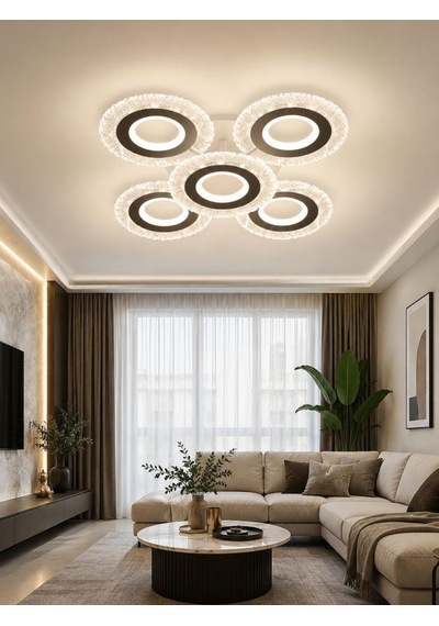 Eray Aydınlatma A017-4+1 Beyaz Dimmer Kumandalı Led Avize