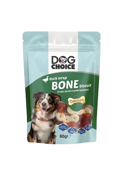 Dog Choice Kalsiyumlu Ördek Dürüm Kemik Bisküvisi Köpek Ödül Maması 80g