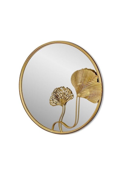 Lamedor Gıngko Leaf Cırcle Ayna Gold 60x60 Cm