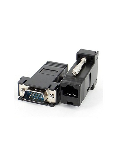 5059 Rj45 Vga Ekleme Ek 30 Metre Uzatıcı Cat5/6 Monitör Extender 2 Adet