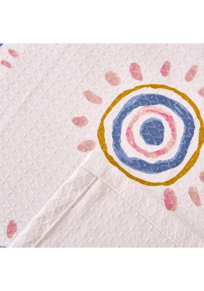 Soft Euracini Çift Kişilik Pike - Beyaz / Mavi- 200x220 Cm Renkli
