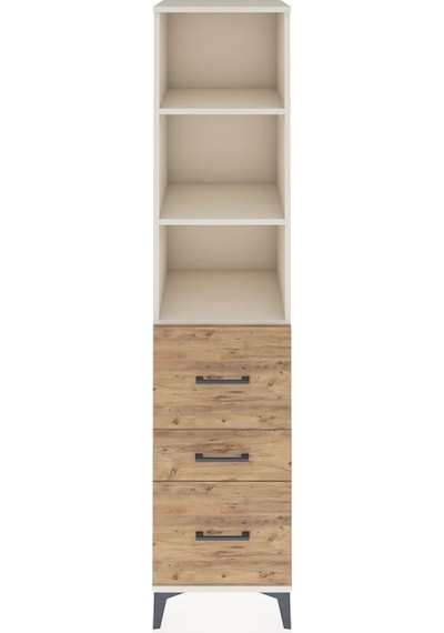 Hyperion Dolap 3 Raflı 3 Çekmeceli Tek Kapaklı 44x44x195 Aytaşı-çam Aytası