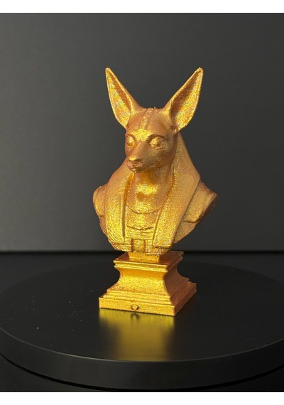 Antik Altın Renkli Anubis Büstü Dekoratif Obje Mısır Temalı Heykel
