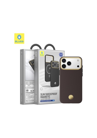 İphone 18 Pro Max Slim Shockproof 6.9 İnç Magsafe Destekli Karbon/aramid Fiber Zırh Kılıf Gold