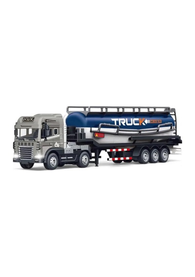 Işıklı Sesli Diecast Tanker Tırı Oyuncağı - 1:24 Ölçek Metal Kafalı, Ayrılabilir Dorseli Çocuk Model Araba