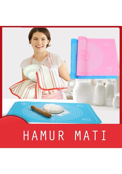 30 40 Cm Hamur Matı Silikon Ölçekli Kullanımı Kolay Hamur Açma Matı Bx40 0029