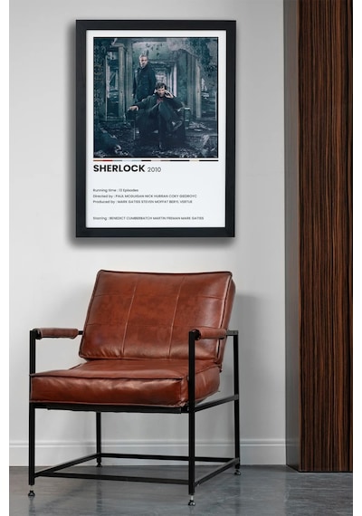 Sherlock Holmes Dizi-film Siyah Çerçeveli Tablo Poster