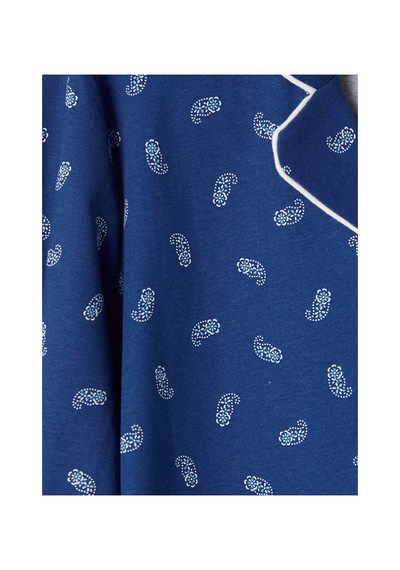 Lcw Dream Lacivert Gömlek Yaka Baskılı Kadın Pijama Takımı