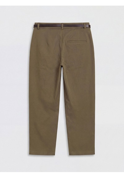 Lcwaıkıkı Classic Haki Beli Kemerli Gabardin Kadın Pantolon
