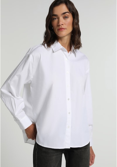 Colin's Colins Boyfriend Fit Shirt Neck Düz Kadın Beyaz Uzun Kol Gömlek Cl1081481 Q1.v1 Wht