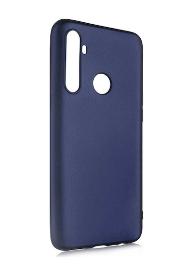 Noktaks - Realme 5i Uyumlu - Kılıf Mat Soft Premier Silikon Kapak - Lacivert